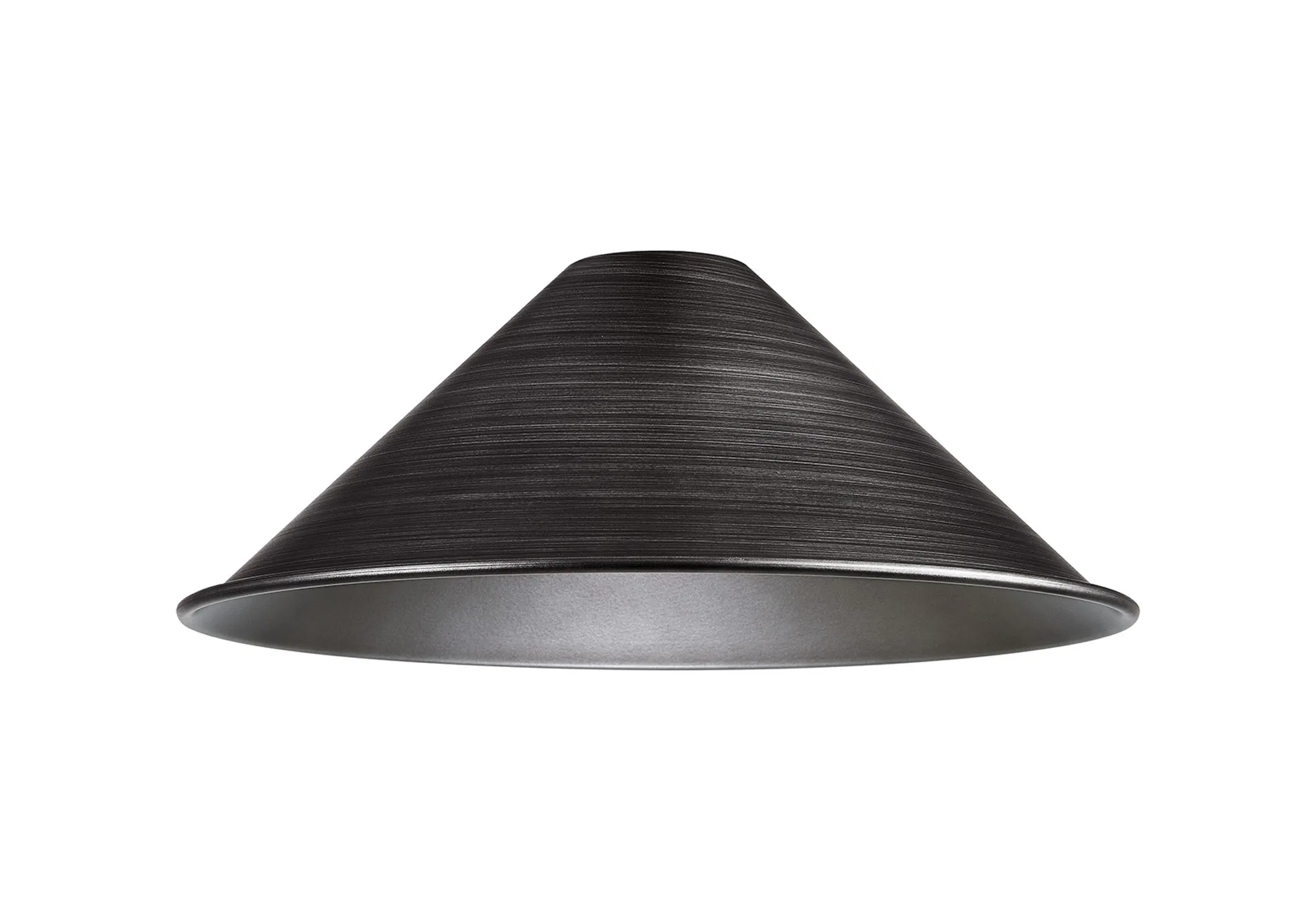 D1032/PE  Dreifa Curved 300mm Shallow Cone (MA) Pewter/Antique Silver Metal Shade